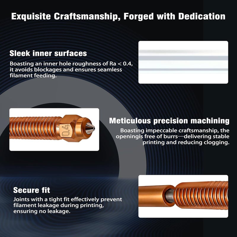 Wefuit 2pk 0.4mm Nozzle for K2 /K2 pro/K2 Plus/hi Quick Swap Hardened Steel Nozzle with Titanium Alloy Heat Break Copper Alloy for Creatilky K2 Plus/Hi Combo 3D Printer Accessories - Image 5